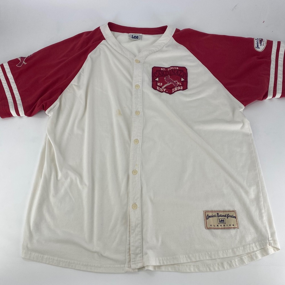 Lee Sport St Louis Cardinals Baseball Jersey White Red Baseball Style Men L